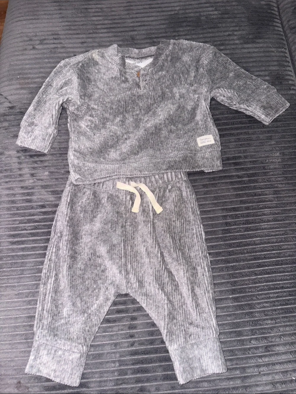 Carter's Gray Chenille Two-Piece Set